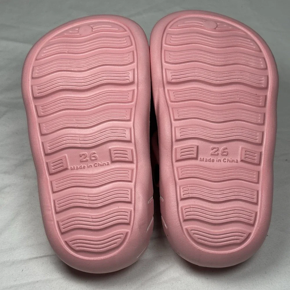 Kids Pink Clogs Size 8 Toddler Slip‎ On Sandals Charms Lightweight Shoes